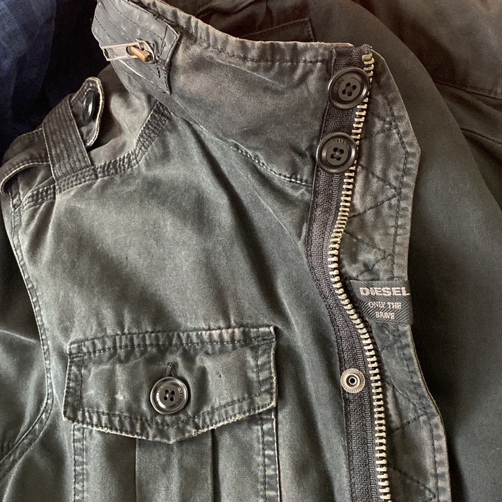 Diesel M-65 military field coat (Black, Large)